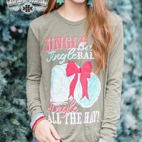 CRAZY TRAIN JINGLE BAILS LONG SLEEVED TSHIRT - Picture 1 of 3